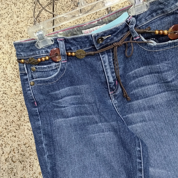 3830 Size 12 1/2 Zara Bohemian Floral Patchwork Flare Jeans - Picture 3 of 7